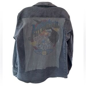 Upcycled Matix Capital Collection/Affliction Charcoal Button-Down